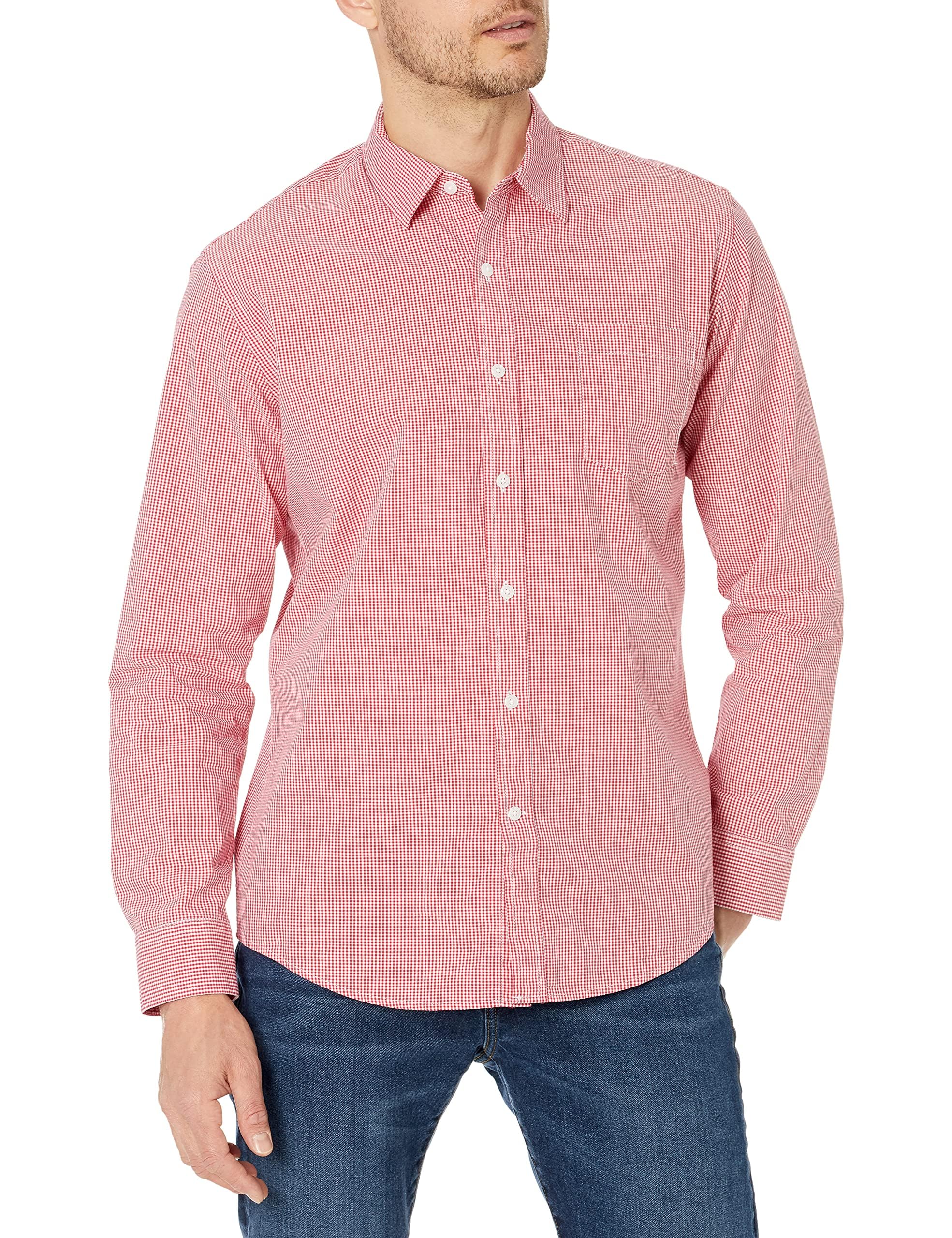Amazon Essentials Men's Long Sleeve Casual Poplin Shirt