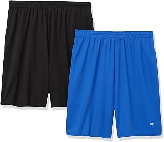 Amazon Essentials Men's Loose-Fit Basketball Shorts, Elastic Waist, Breathable, Moisture Wicking Men, 2 Pack