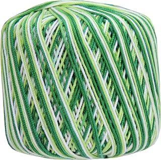 ThreadArt 100% Cotton Crochet Thread Size 3, Variegated Garden Greens 50 | Soft pure cotton crochet thread for lace, doilies, amigurumi and crafts. Smooth finish with crisp stitch definition.
