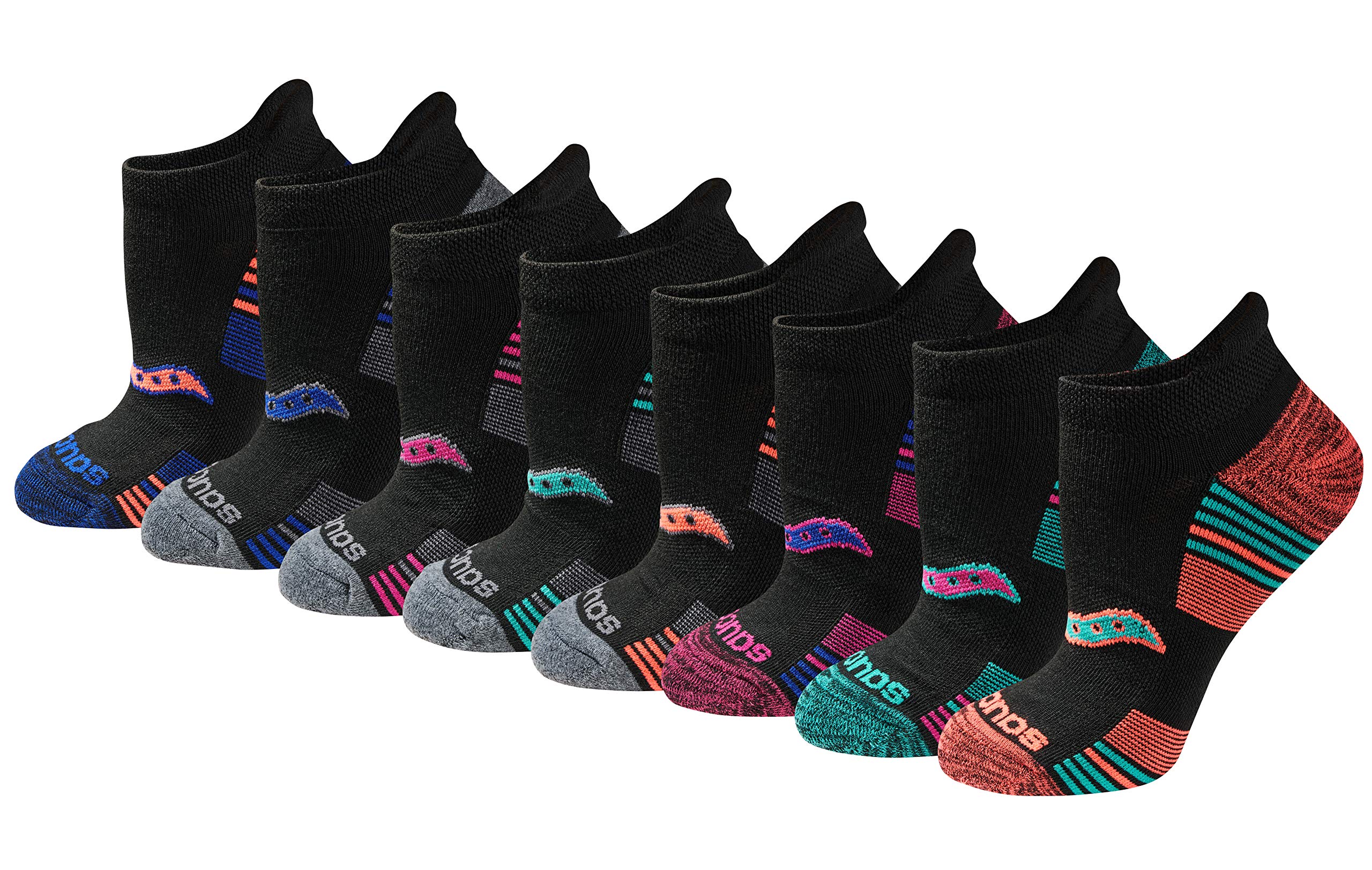 Saucony Women's RunDry Performance Heel Tab Athletic Socks, Available in S-L (8,