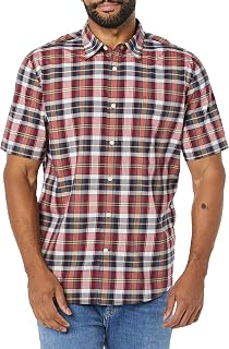 Amazon Essentials Men's Stretch Poplin Shirt, Short Sleeve (Available in Plus Sizes)