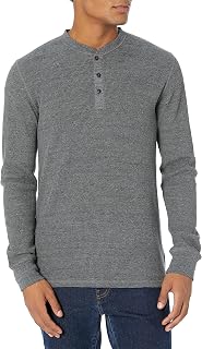 Amazon Essentials Men's Slim Fit Long Sleeve Honeycomb Henley Shirt