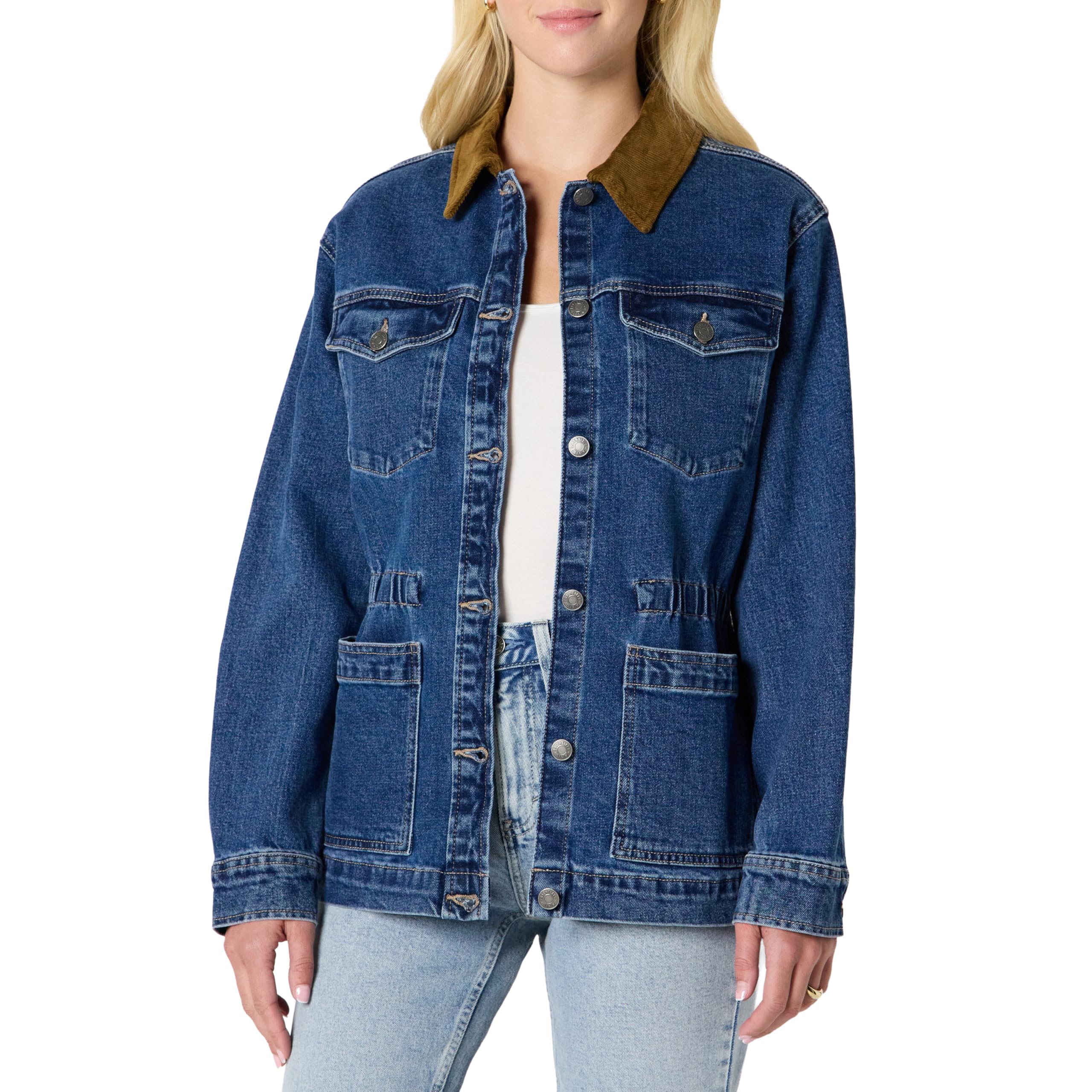 Amazon Essentials Women's Regular-Fit Low Stretch Denim Cinched Waist Barn Jacke