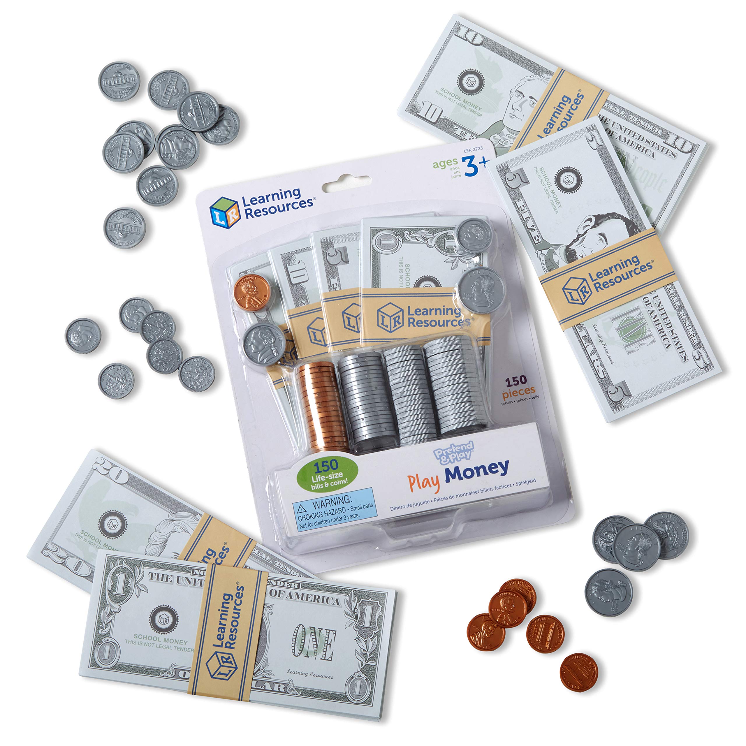 Learning Resources Pretend & Play Money | Kids Cash Register, Dollars, Pretend C