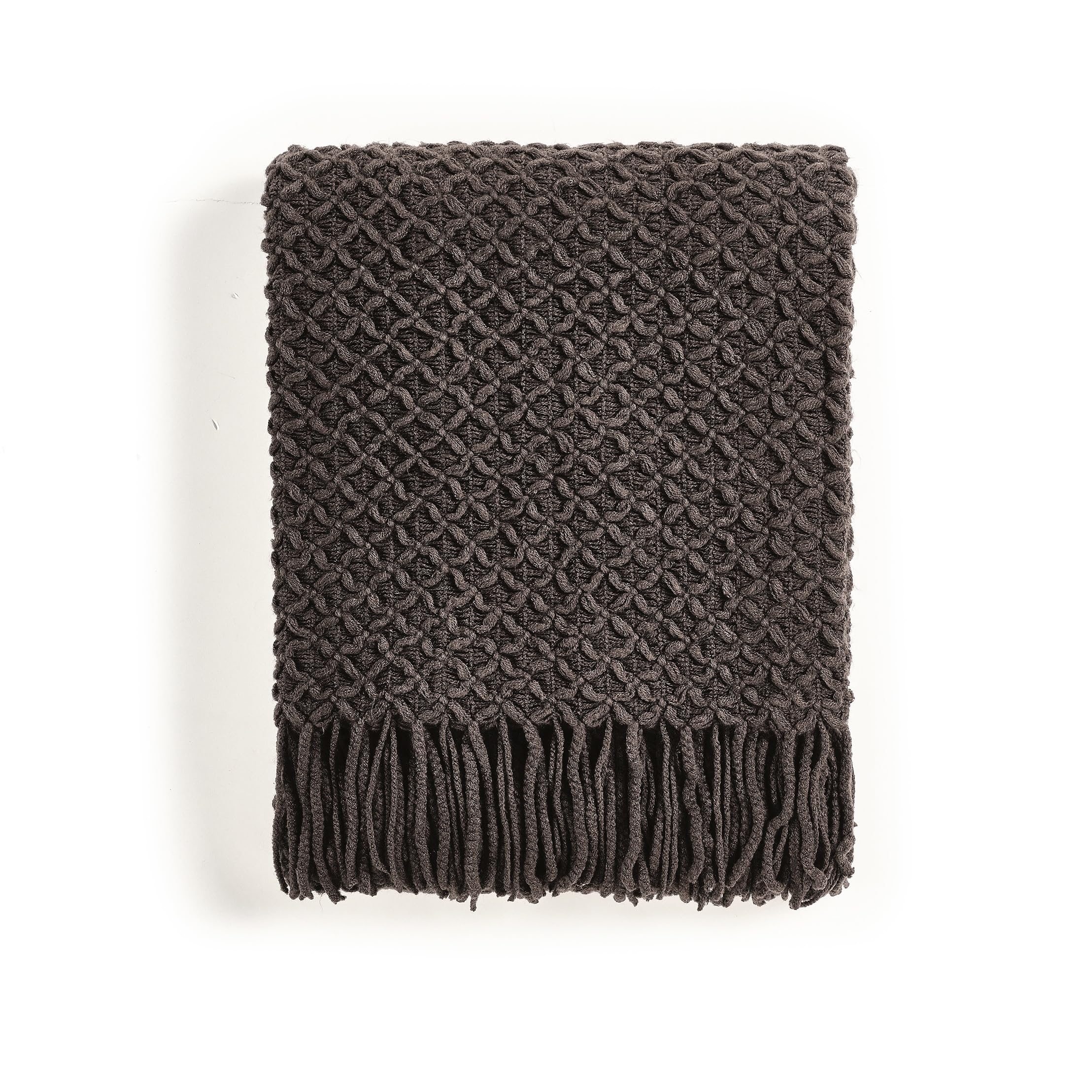 CREVENT Farmhouse Boho Knitted Throw Blanket for Couch Sofa Chair Bed Home Decor
