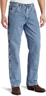 Wrangler Men 's Twenty Relaxed Fit over Boot Jean, Antique Blue, 31 x 34
