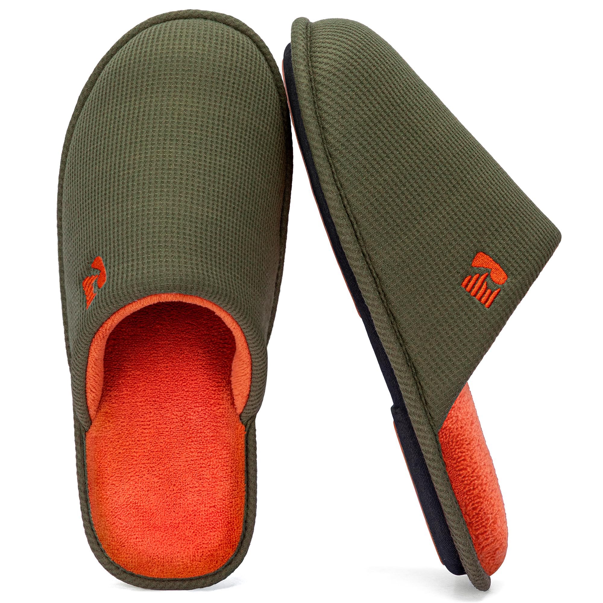 RockDove Men's Two-Tone Waffle Knit Scuff Slipper