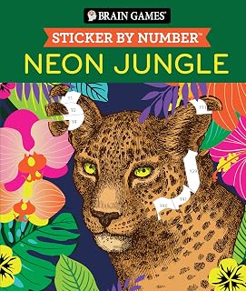 Brain Games - Sticker by Number: Neon Jungle (28 Images to Sticker)