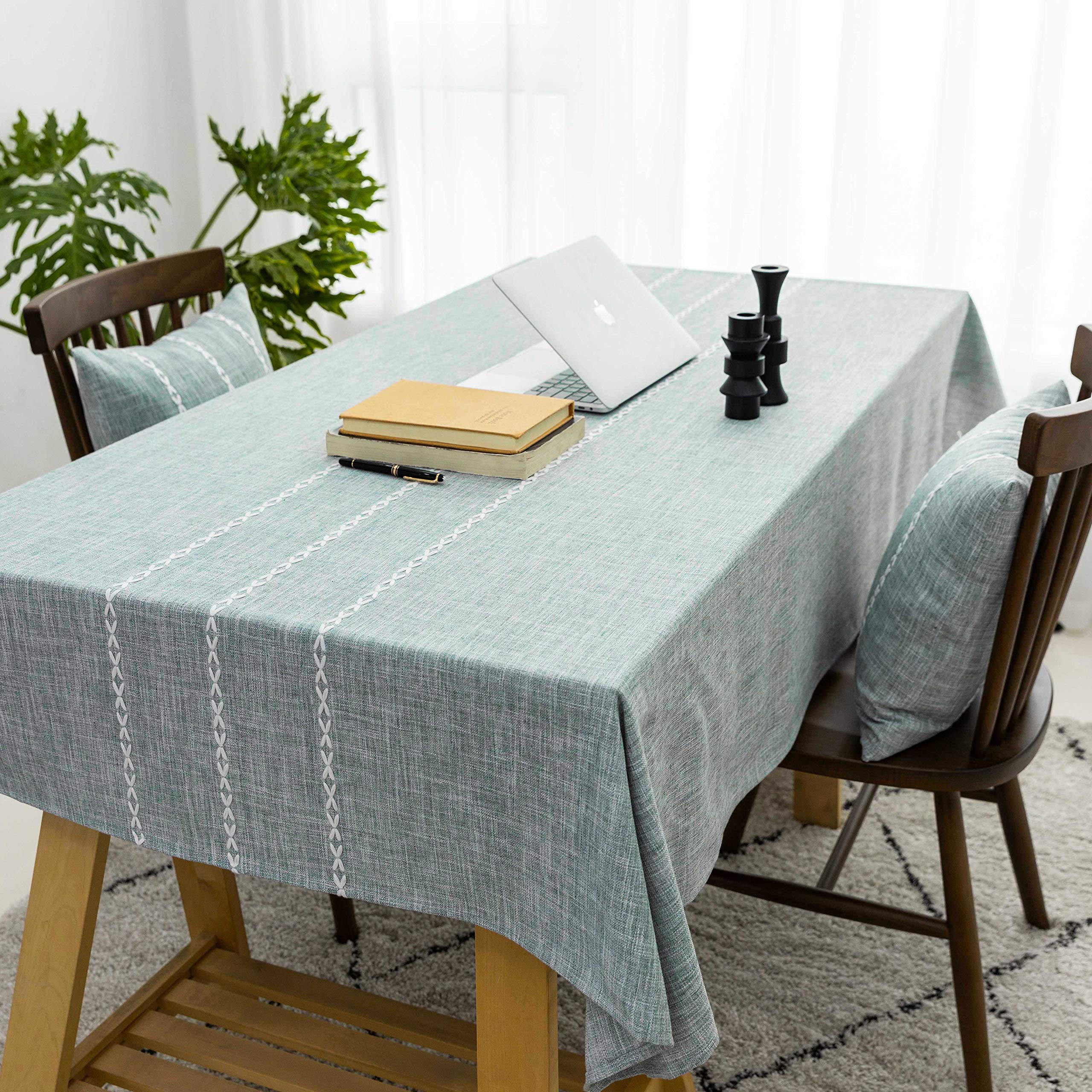 Home Brilliant Table Cloth 132 x 218 CM, Rectangle Tablecloth Wipe Clean for Kit
