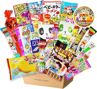 【SHOGUN CANDY】 a 32 piece collection of assorted Japanese snacks and candy gift for Journey through Asia with popular Japanese snacks box