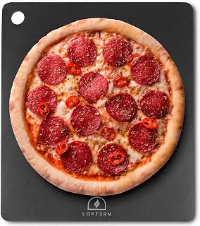 Loftern 14" x 16" Pizza Steel - Heavy-Duty Carbon Steel Baking Plate for Oven, Grill & Pizza Oven - Pro Pizza Stone for Bread, Sourdough, and Crisp Crust Perfection