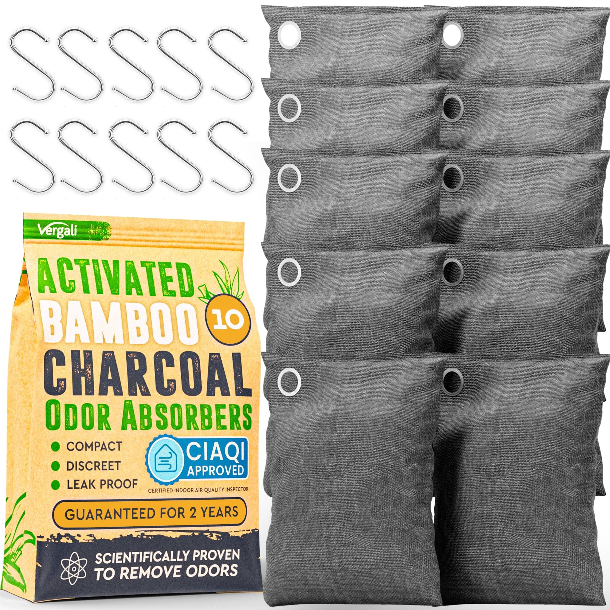 Activated Charcoal Odor Absorber for Strong Odors in Car, Closet, Shoe, Basement