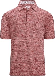 Alex Vando Mens Golf Polo Shirt Short Sleeve Breathable Casual Polo Shirt for Men