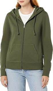 Amazon Essentials Women's Midweight Fleece Full-Zip Hoodie with Drawstring (Available in Plus Size)