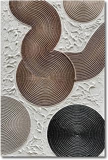 NANKAI Art Grey and Dark Yellow Thick Texture Abstract Oil Painting Hand-Painted 3D Wall Art 45x30 inch Large Canvas Wall Decorative Art