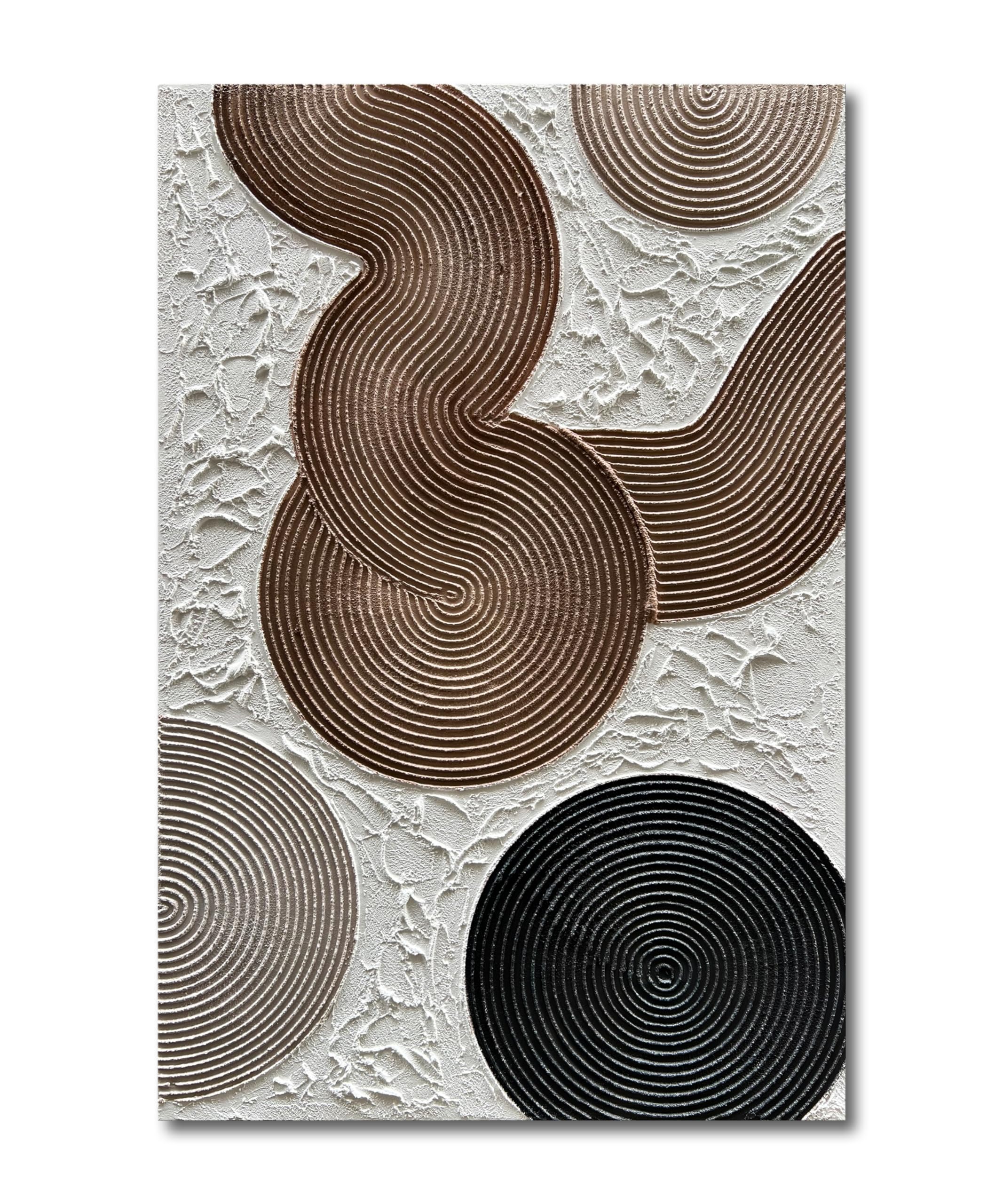 NANKAI Art Grey and Dark Yellow Thick Texture Abstract Oil Painting Hand-Painted