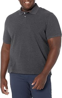 Amazon Essentials Men's Short Sleeve Slim-Fit Cotton Pique Polo Shirt, Breathable Collared