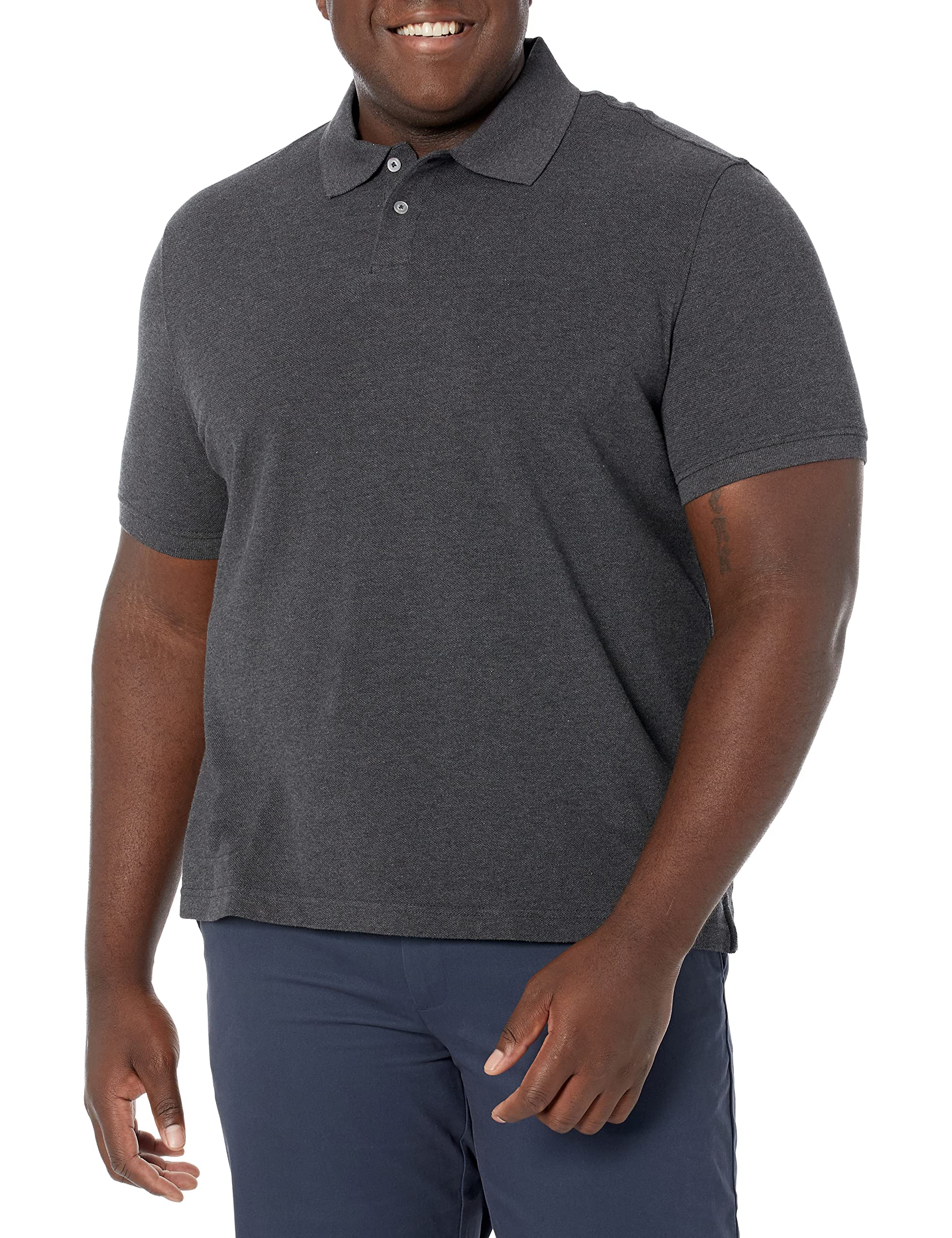 Amazon Essentials Men's Short Sleeve Slim-Fit Cotton Pique Polo Shirt, Breathabl