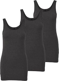 ONLY Set of 3 Tops for Women Basic Tank Tops White, Black, Grey, Blue, Cream T-Shirt Long Woman Summer T-Shirts 15201465