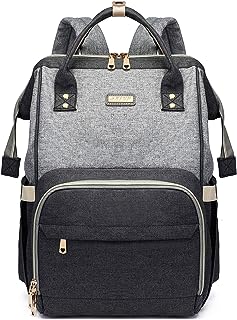 GAIVP Diaper Bag Backpack for Women, Baby Bags for Girls,Diaper Bag with Changing Pad, and Insulated Pockets (Dark Grey +Light Grey)