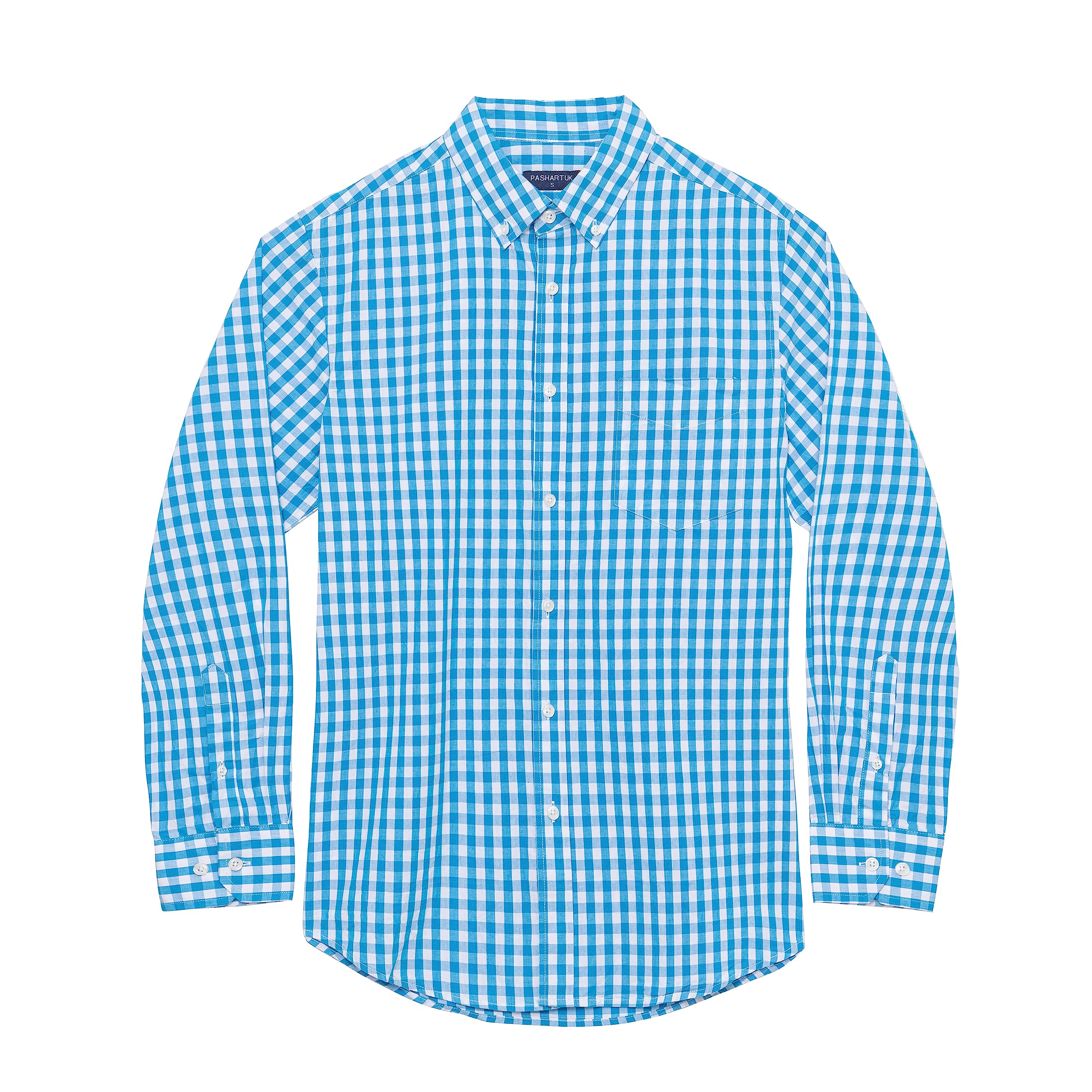 PASHARTUK Wrinkle Free Regular Fit Mens Button Down Shirts Long Sleeve Dress Shi