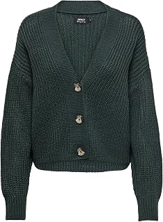 ONLY ONLCAROL women's short cardigan, long sleeves, V-neck, knitted