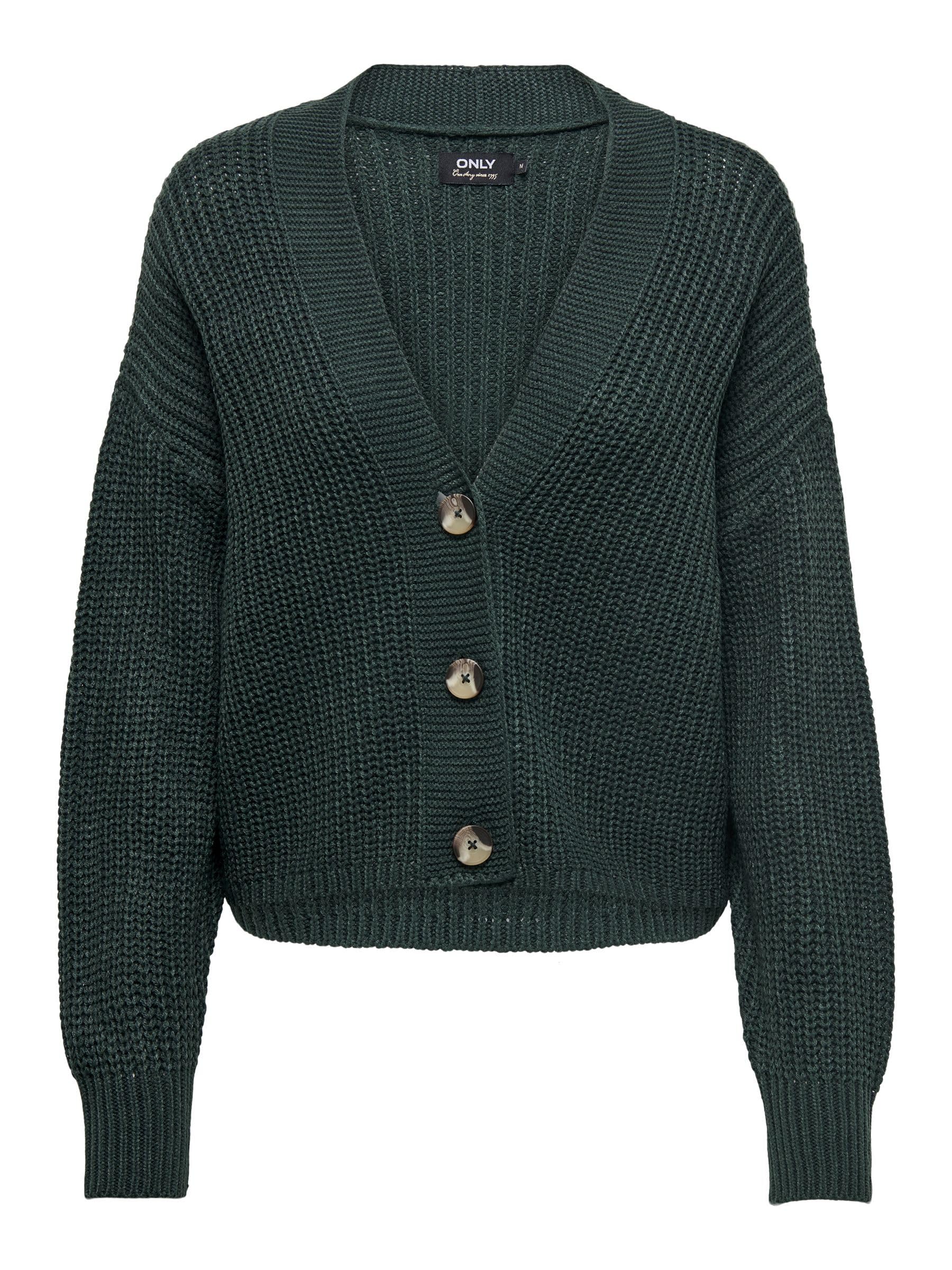 ONLY ONLCAROL women's short cardigan, long sleeves, V-neck, knitted