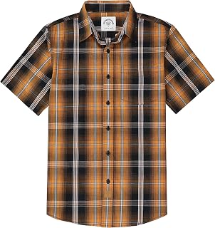 Dubinik® Shirts Men Short Sleeve Plaid Shirt Short Sleeve Man Summer Button Casual Vintage Work Shirts for Men