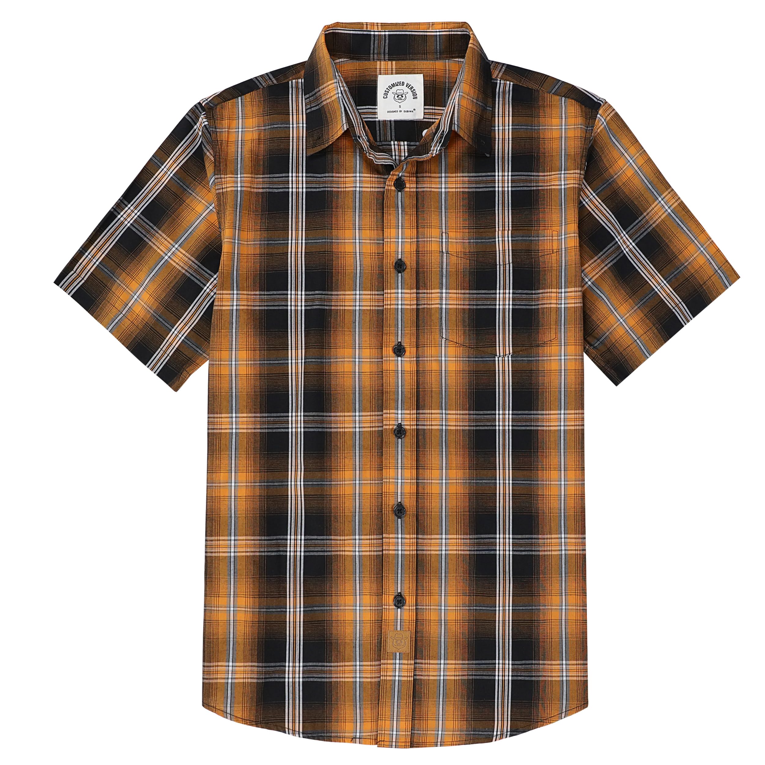 Dubinik® Shirts Men Short Sleeve Plaid Shirt Short Sleeve Man Summer Button Casu