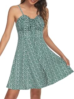 Missufe Women's Casual Drawstring Ruched Drawstring Mini Dress