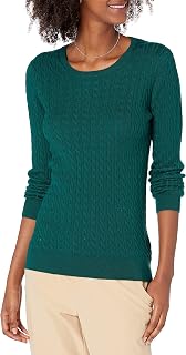 Amazon Essentials Women's Lightweight Cable-Knit Long-Sleeve Jumper
