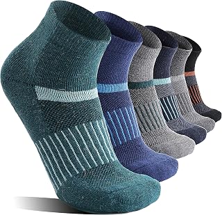6 Pairs Merino Wool Compression Socks for Running Hiking Compression Support Breathable Thick Invisible Socks for Men Women