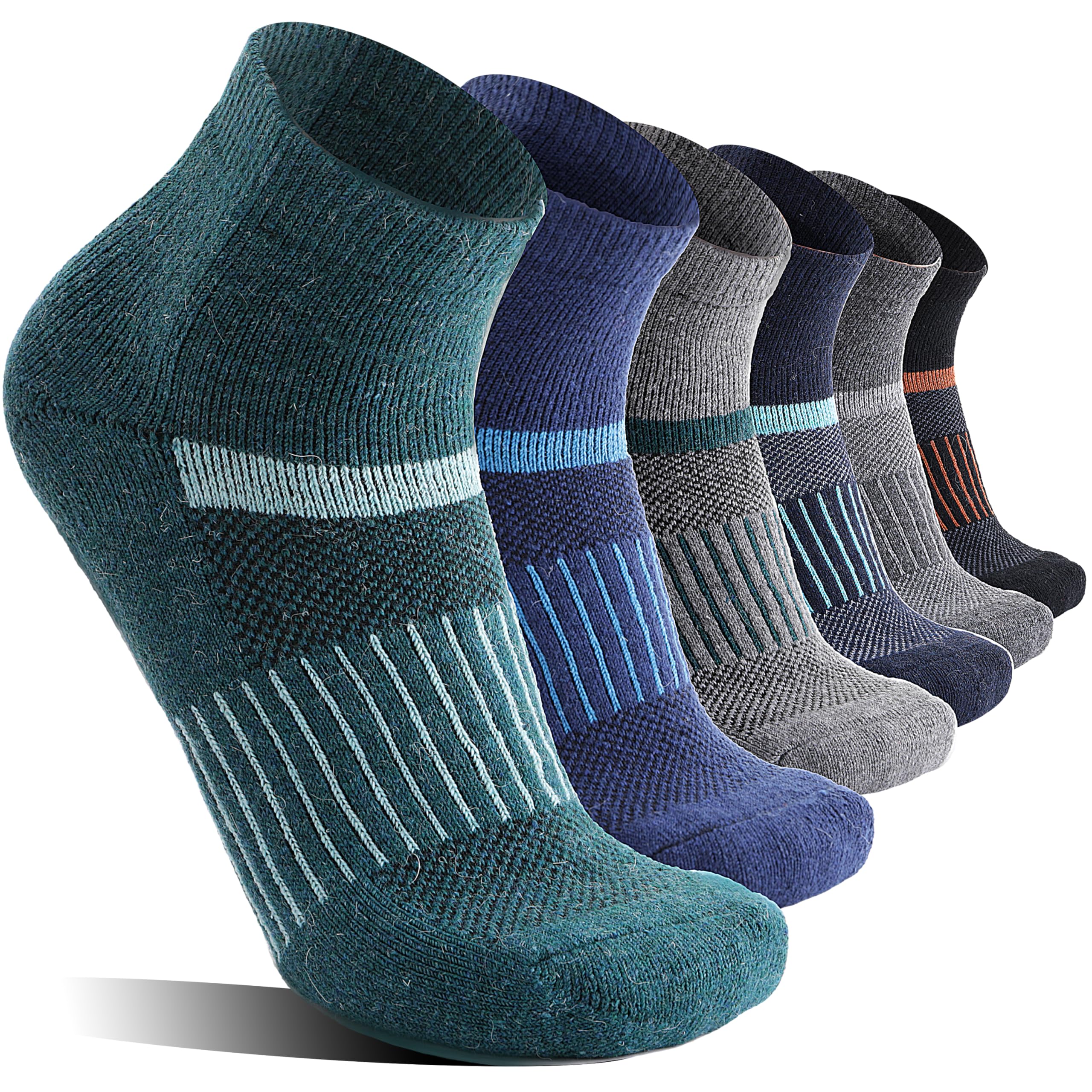 6 Pairs Merino Wool Compression Socks for Running Hiking Compression Support Bre