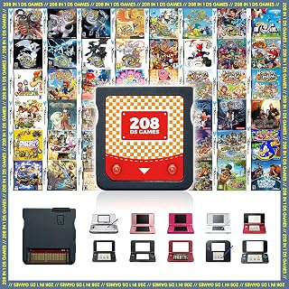 【2026 Newest】208 in 1 Super Combo Game Cartridge, Retro Game Pack Card Compilation with 208 Games