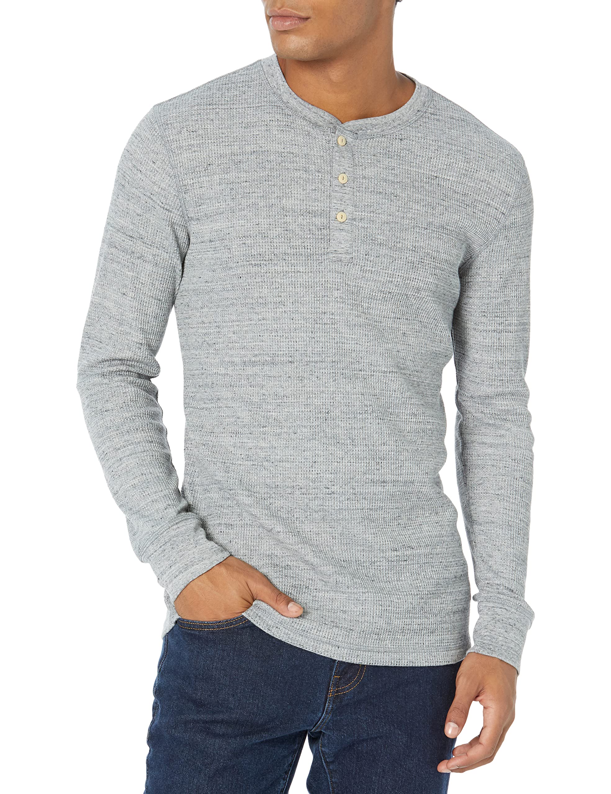 Amazon Essentials Men's Slim Fit Honeycomb Long Sleeve Henley Top
