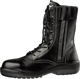 Midori Anzen Rubber Tech Safety Boots JIS Standard Long Upper Normal Work Wide Toe Cap RT730F All Rivet Black