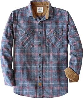 Dubinik® 6 oz Men's Flannel Shirt Long Sleeve Button Down Plaid Shirt