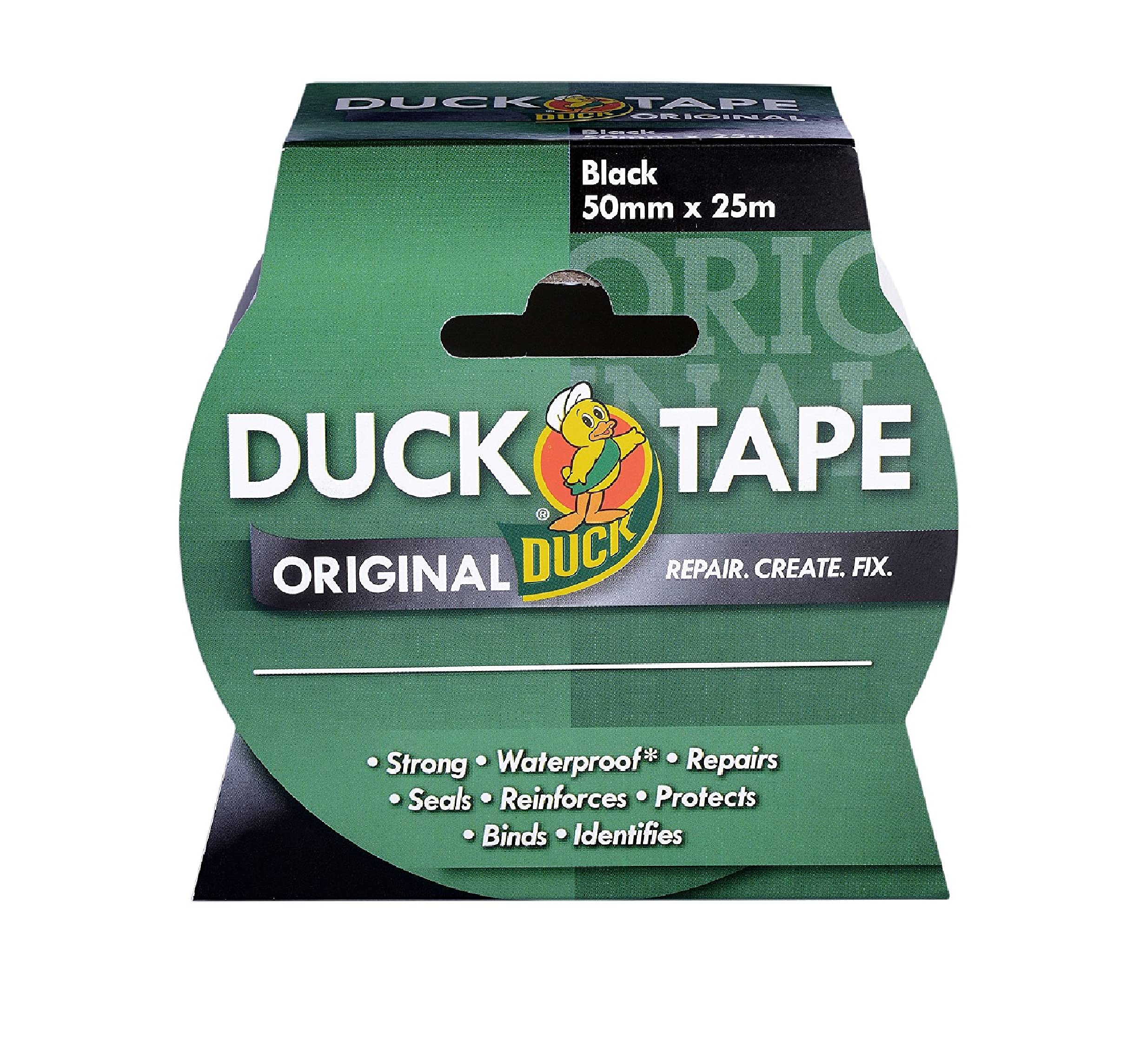 Duck Tape Original Black, 50mm x 25m. The original high strength waterproof gaff