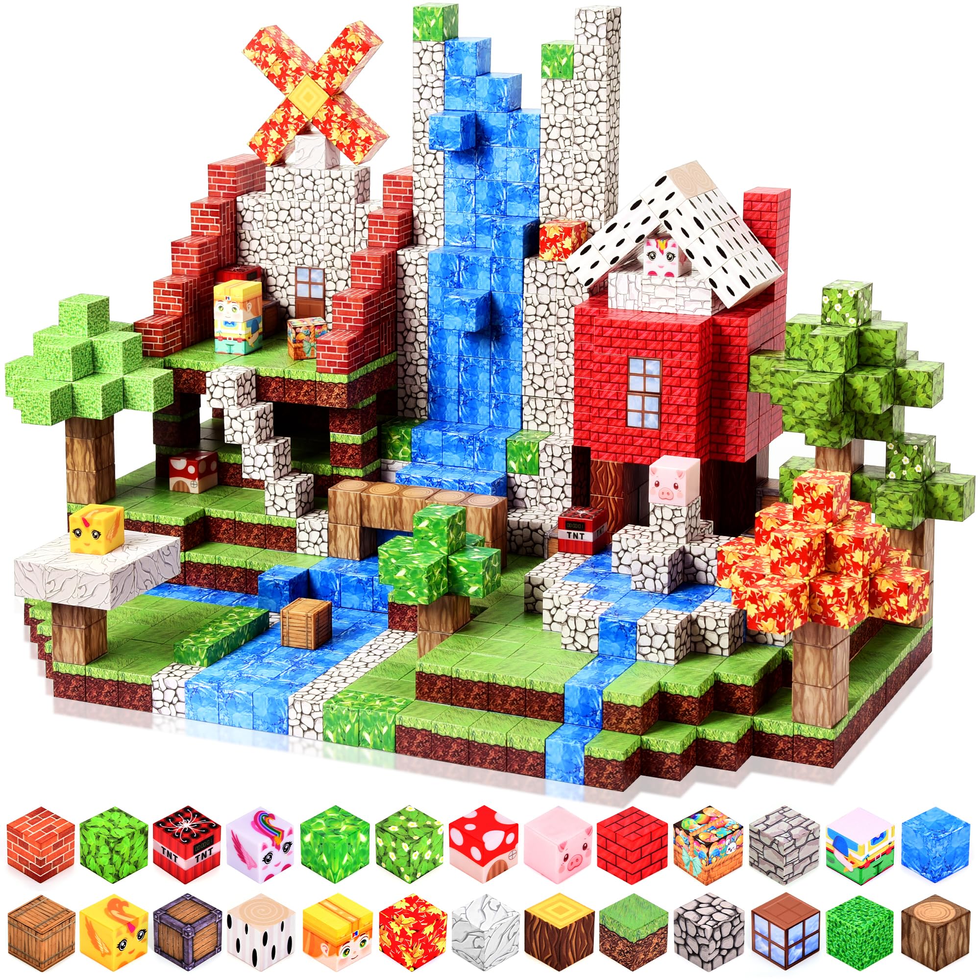 Magnetic Blocks 160pcs, Magnetic Building Cube Toys for Kids, STEM Montessori Ma