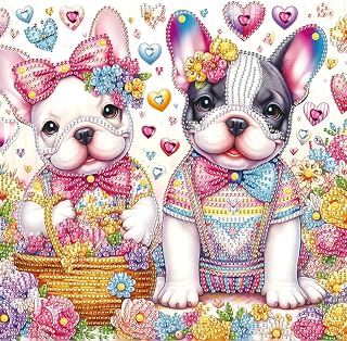 Diamond Painting Kits for Adults Dog, 5D Special Shape Diamond Art Kits for Beginners, Crystal Rhinestones Painting for Home Wall Decoration, 12×12 Inch