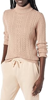 Amazon Essentials Women's Lightweight Cable Knit Turtleneck Jumper, Available in Plus Sizes