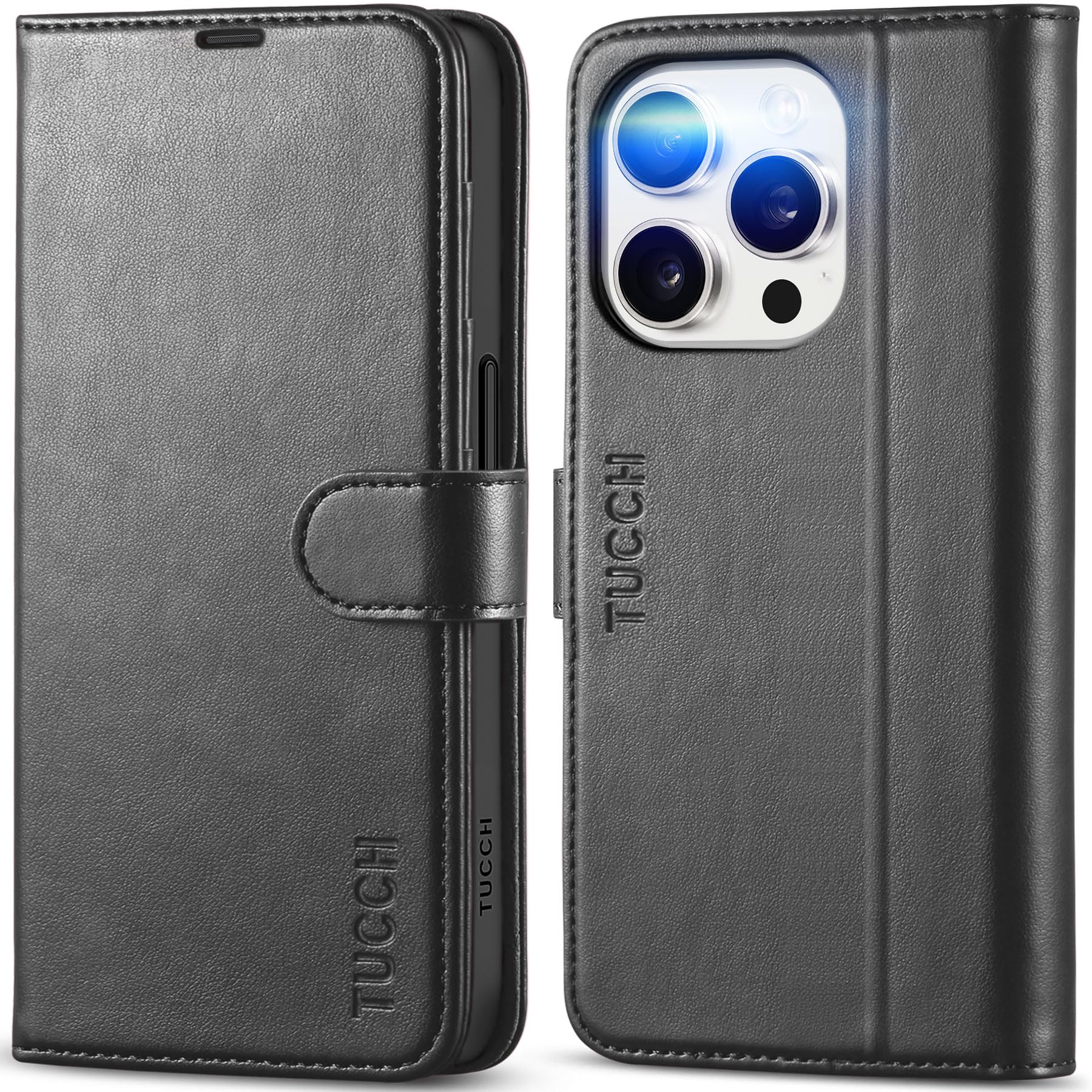 TUCCH Case for iPhone 15 Pro 5G 2023 (6.1 Inch) Mobile Phone Case, Black