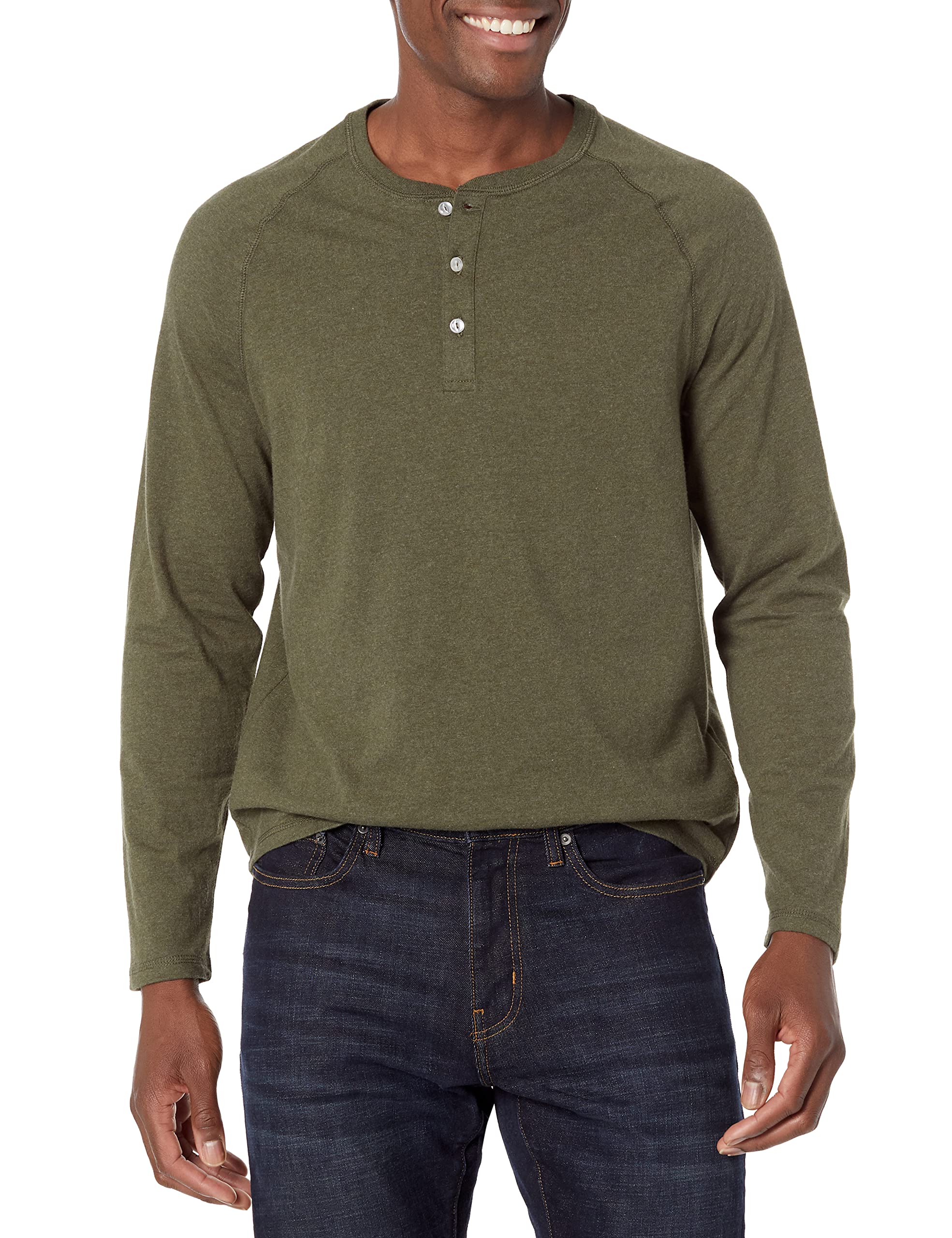 Amazon Essentials Men's Long-Sleeve 100% Cotton Henley Shirt