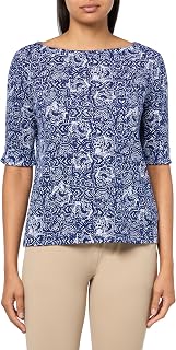 Gloria Vanderbilt Alanis Boat Neck Knit Tee Shirt with Elbow Sleeves Standard Alanis Boat Neck Knit Tee Shirt with Elbow Sleeves Standard Women's (Pack of 1)