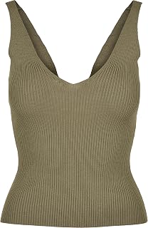 URBAN CLASSICS Women's Tank Top, Sleeveless Camisole in Viscose, V-Neck, Women's Summer Top, Available in Various Colours and Sizes XS - 5XL