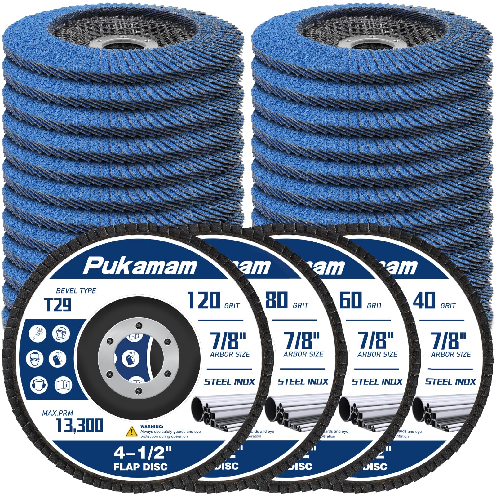24 Pack Zirconia Flap Discs 4 1/2 for Angle Grinder 40 60 80 120 Grit | Type 29 