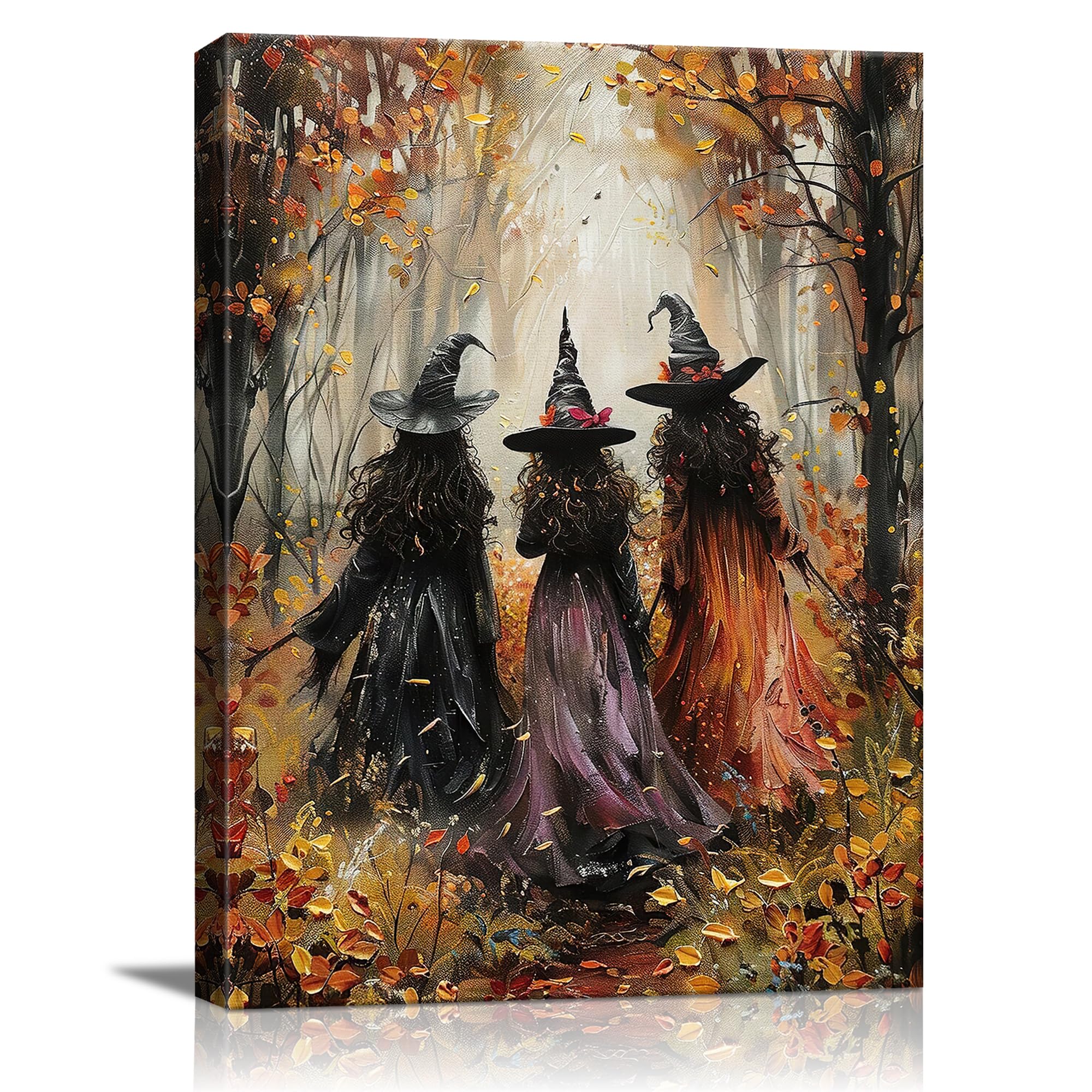 karani Halloween Canvas Wall Art, Vintage Three Witches Halloween Pictures | Got