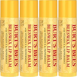 Burt's Bees 100% Natural Moisturizing Lip Balm (Original Beeswax) | Lip Moisturizer with Beeswax, Tint-Free, 100 Percent Natural Origin Conditioning Treatment, Easy to Take Anywhere