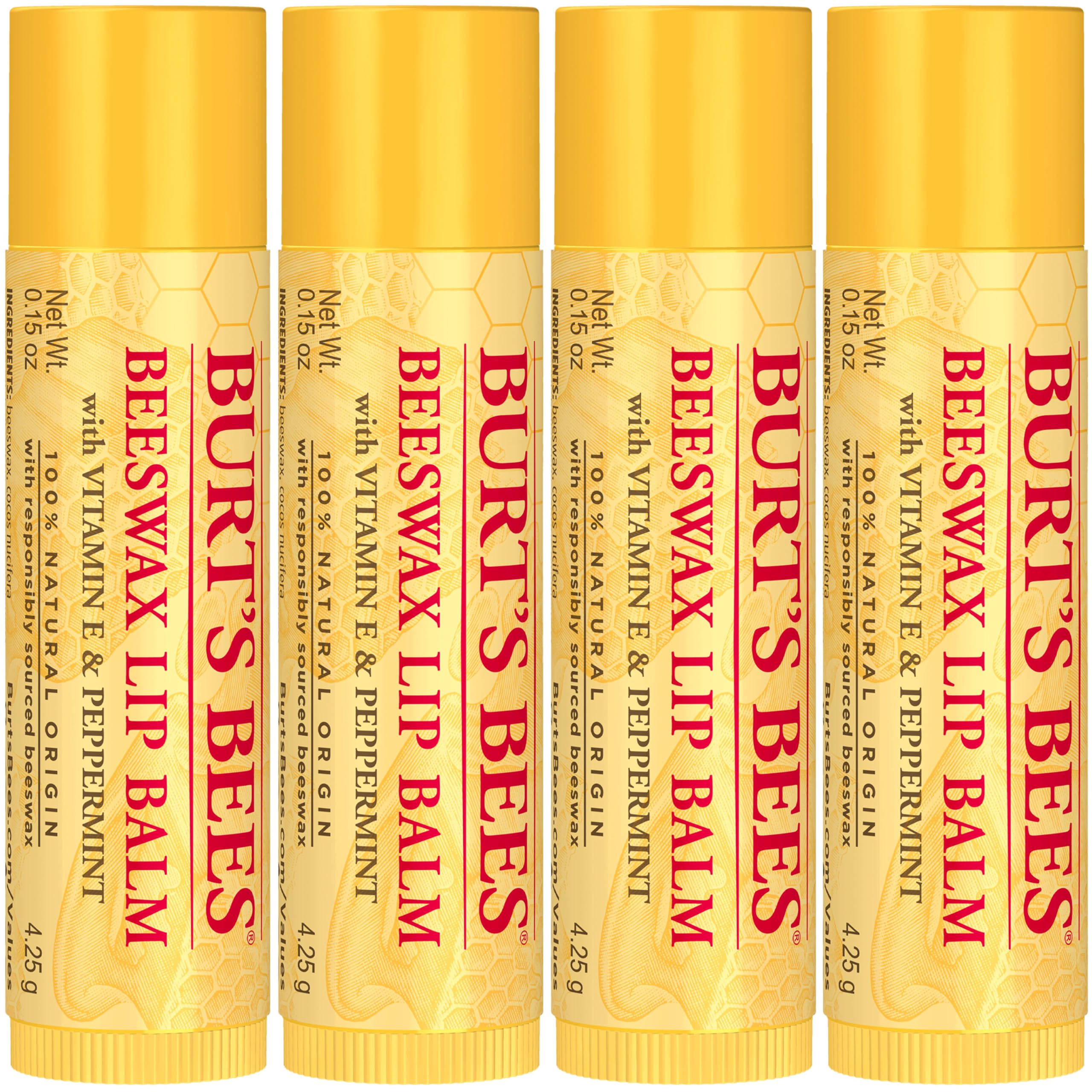 Burt's Bees 100% Natural Moisturizing Lip Balm (Original Beeswax) | Lip Moi