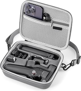 Osmo Mobile 8/7P Case, Portable PU Shoulder Bag for DJI OM 7/7P/8 | Travel Carrying Case, for DJI Osmo Mobile 8/7/7P Gimbal Stabilizer and Accessories, Not for OM8P